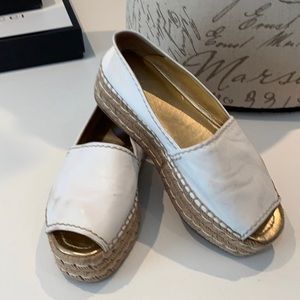 White Leather Prada Espadrilles
